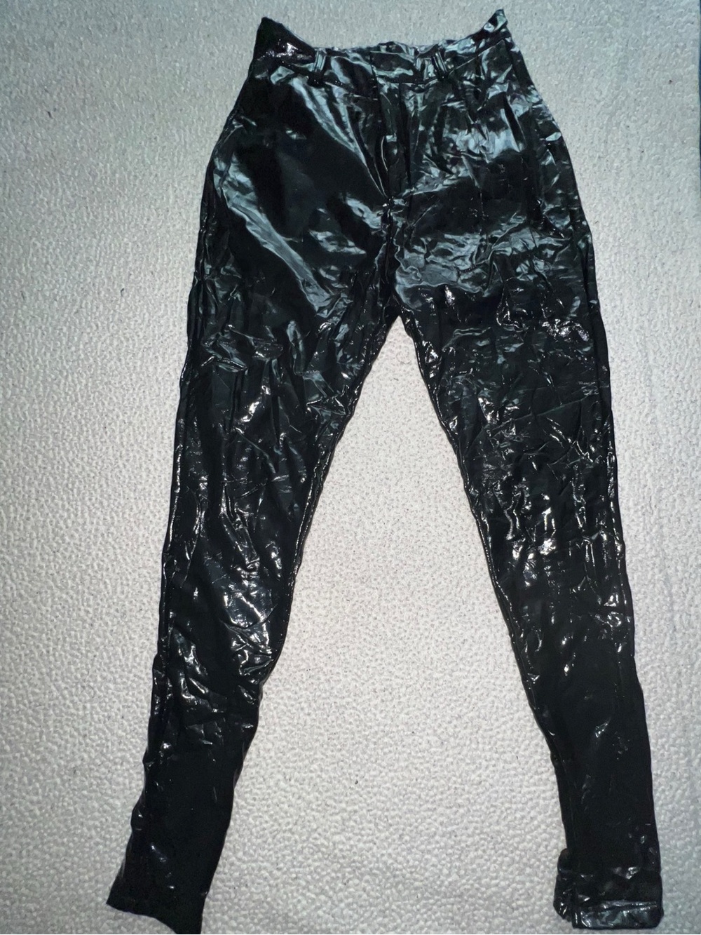 Shiny leather pants